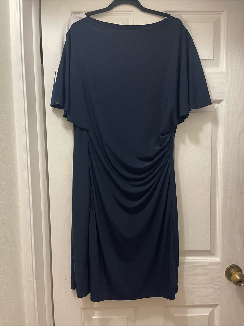 Lauren Ralph Lauren Navy Blue Ruched Draped Dress Size 16